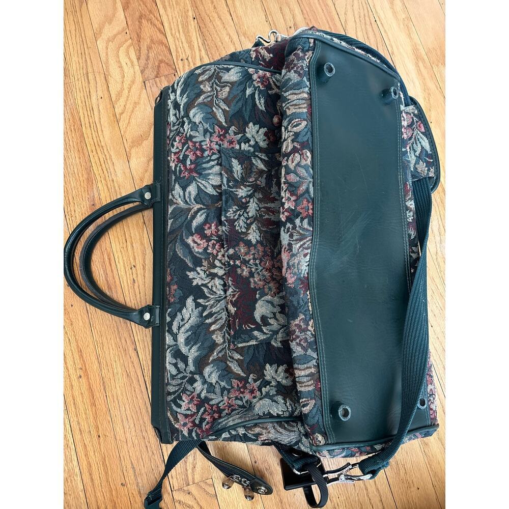 Atlantic Vintage Floral Tapestry Rolling Garment Bag Carry Suiter Travel Luggage - Picture 15 of 16